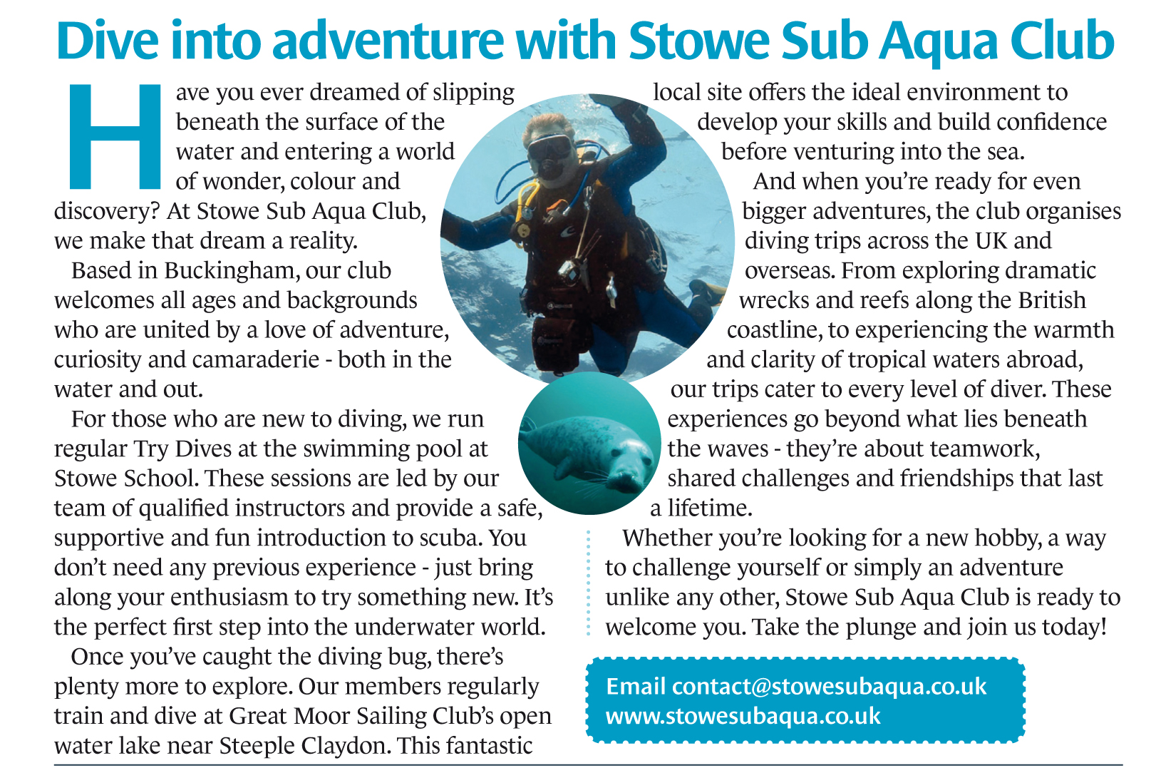Stowe Sub Aqua Club OctNov25